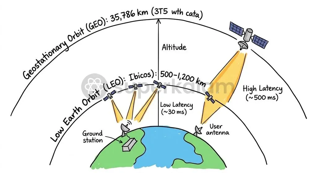 Diagram comparing foreign orbital routing vs. localized Indian satellite gateway infrastructure