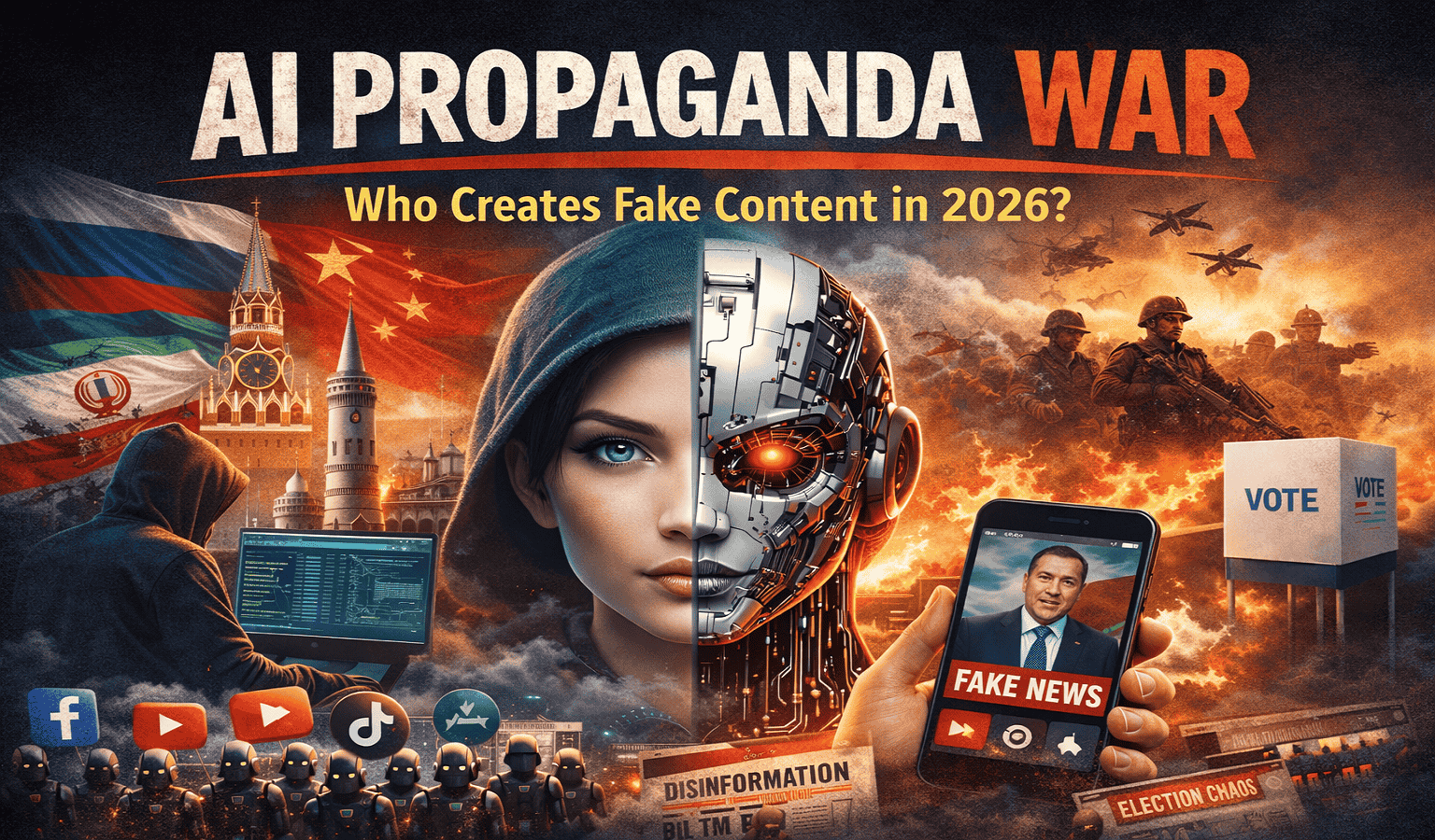 AI propaganda war showing deep