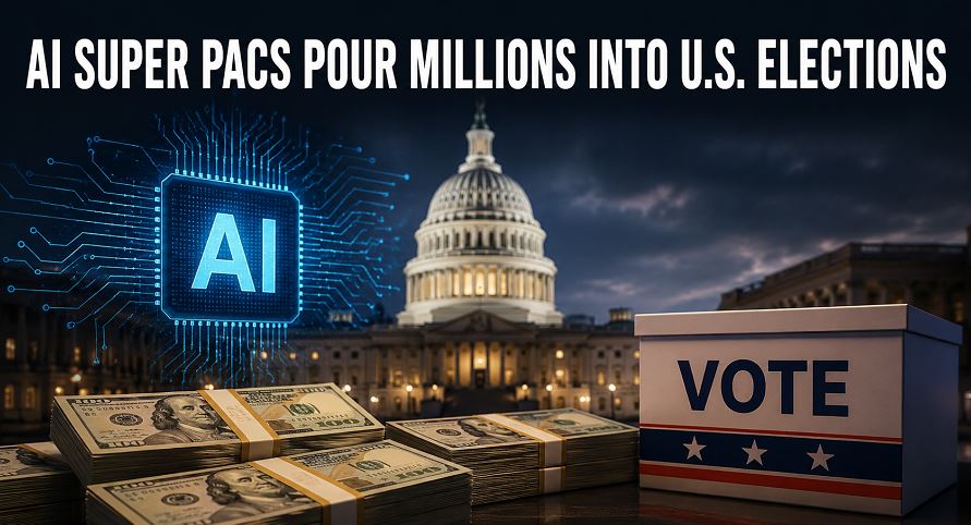 AI super PACs and Silicon Valley money influence U.S. elections as debates over artificial intelligence regulation intensify ahead of the 2026 midterms.