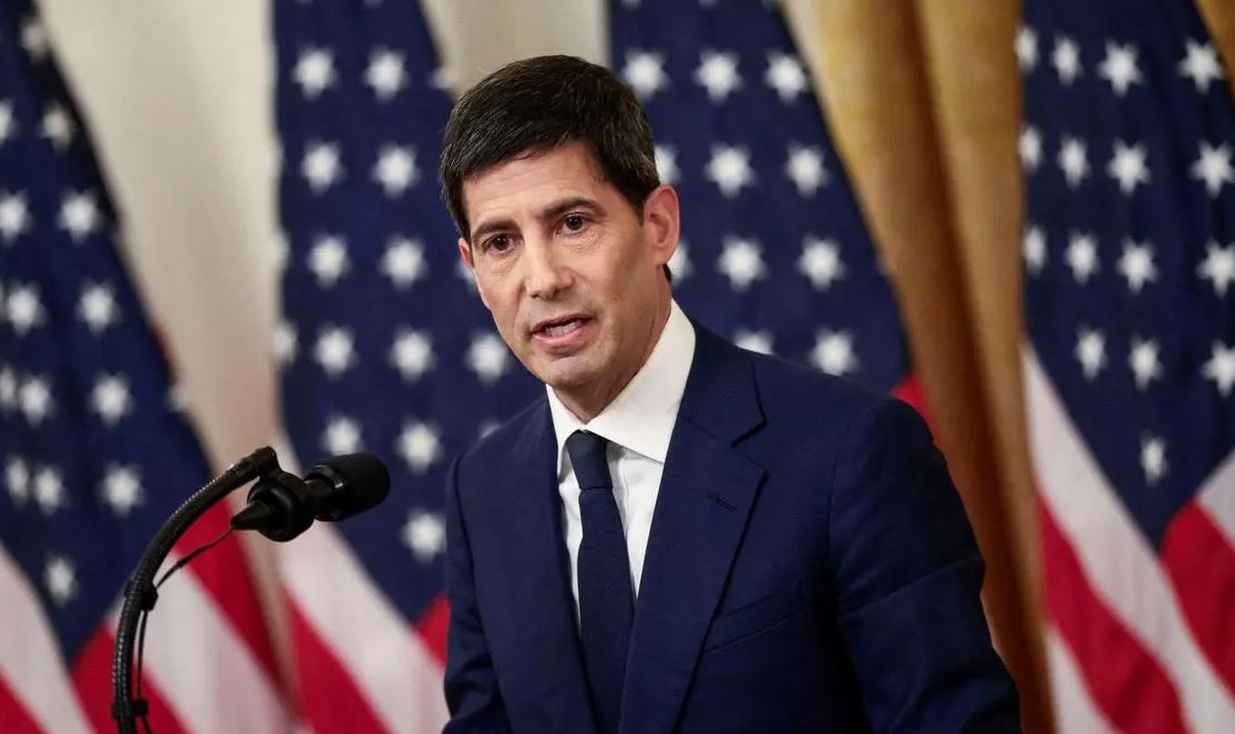 Kevin Warsh addresses the media following a Federal Reserve policy meeting.