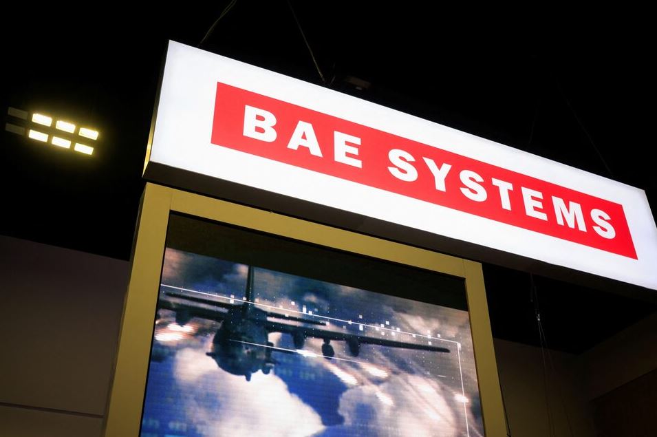 BAE Systems display highlighting defence technology growth amid rising global military spending and geopolitical tensions