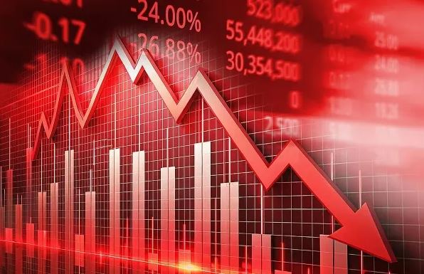 Indian stock market crash graph showing banking and IT sector decline amid investor selloff and market volatility