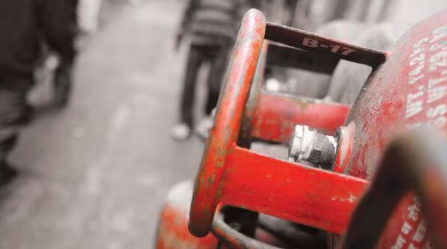 Empty LPG cylinders during India gas supply crisis caused by Strait of Hormuz disruption.