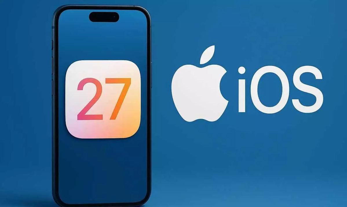 iOS 27 AI-native iPhone concept with Apple logo and smart Siri interface