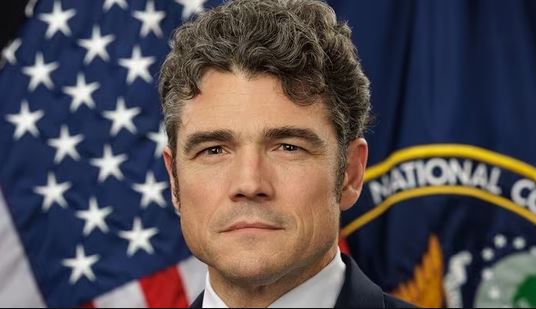 Joe Kent portrait with U.S. flag and National Counterterrorism Center backdrop