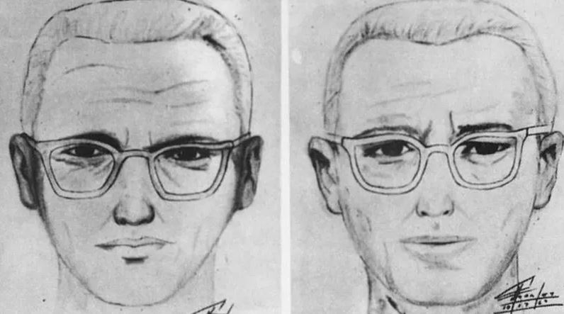 Police sketches of the Zodiac Killer based on eyewitness descriptions from the 1969 Northern California murder investigation.