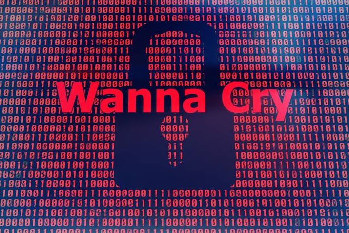 Illustration of the WannaCry ransomware attack showing a digital padlock over binary code, symbolizing the 2017 global cyber crisis.