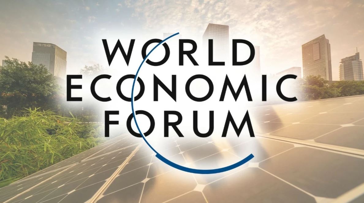 World Economic Forum Energy Transition Index 2026 graphic showing solar panels and a city skyline representing global clean energy transition, energy security and sustainability rankings.